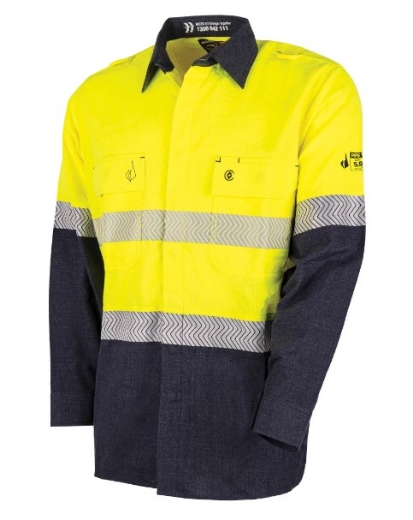 Picture of BOOL Parvotex® Ultra-Lightweight HRC1 FR Shirt with Segmented FR Reflective Tape 155gsm L/S