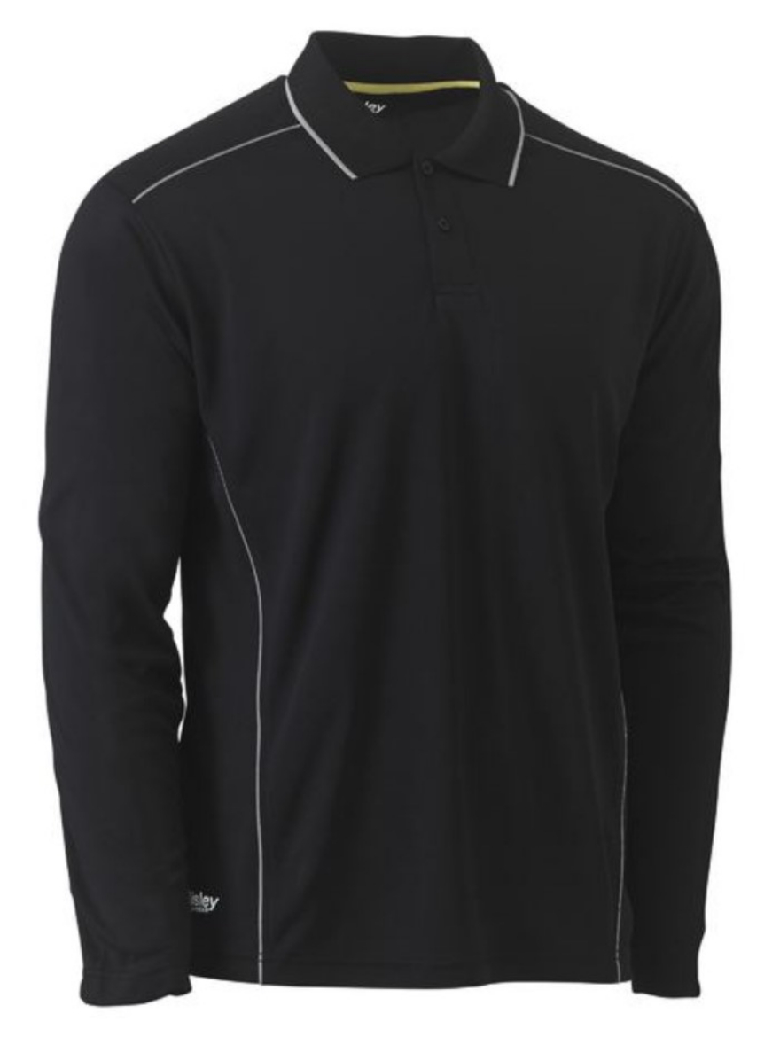 Picture of BISLEY Cool Mesh Polo Shirt with Reflective Piping 100% Polyester Mesh 140gsm L/S