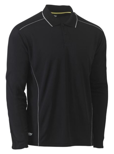 Picture of BISLEY Cool Mesh Polo Shirt with Reflective Piping 100% Polyester Mesh 140gsm L/S
