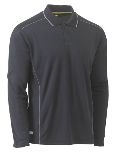 Picture of BISLEY Cool Mesh Polo Shirt with Reflective Piping 100% Polyester Mesh 140gsm L/S