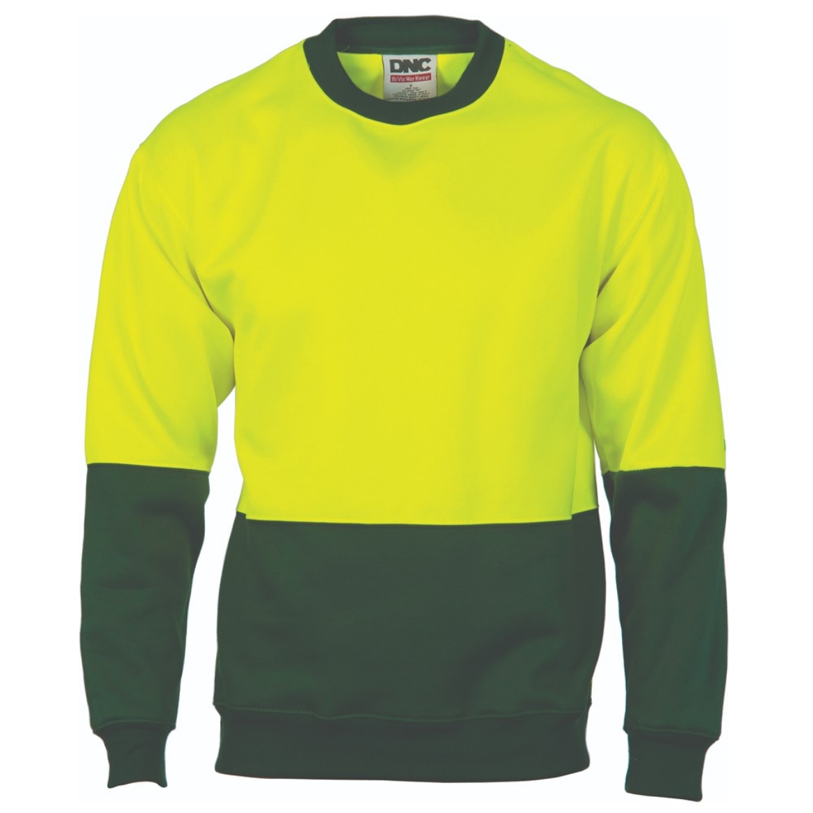 Picture of DNC Hi Vis Two Tone Fleecy Sweat Shirt Sloppy Joe Crew Neck 300gsm