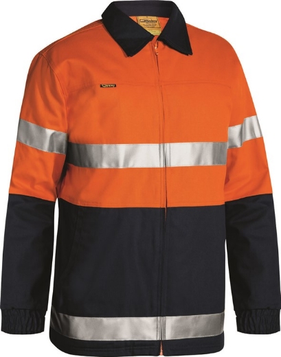 Picture of BISLEY 3M Taped Two Tone Hi Vis Drill Jacket 100% Cotton Preshrunk Drill 310gsm