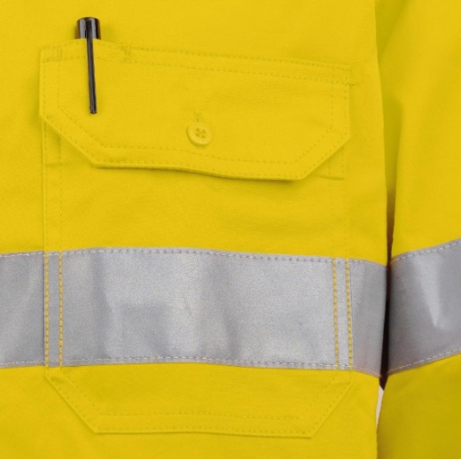 Picture of TRU WORKWEAR Lightweight Vented Taped Hi-Vis Drill Shirt with Graphex® Cut Resistant Sleeve 160gsm L/S