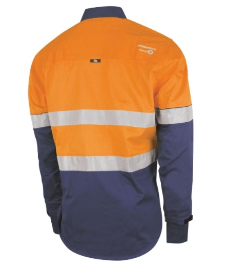 Picture of TRU WORKWEAR Lightweight Vented Taped Hi-Vis Drill Shirt with Graphex® Cut Resistant Sleeve 160gsm L/S
