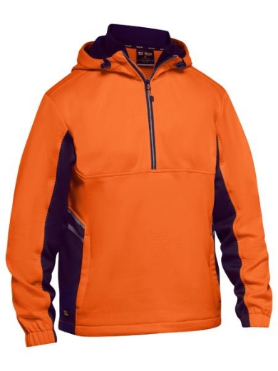 Picture of BISLEY Hi Vis Liquid Repellent Fleece Hoodie Jumper 320gsm