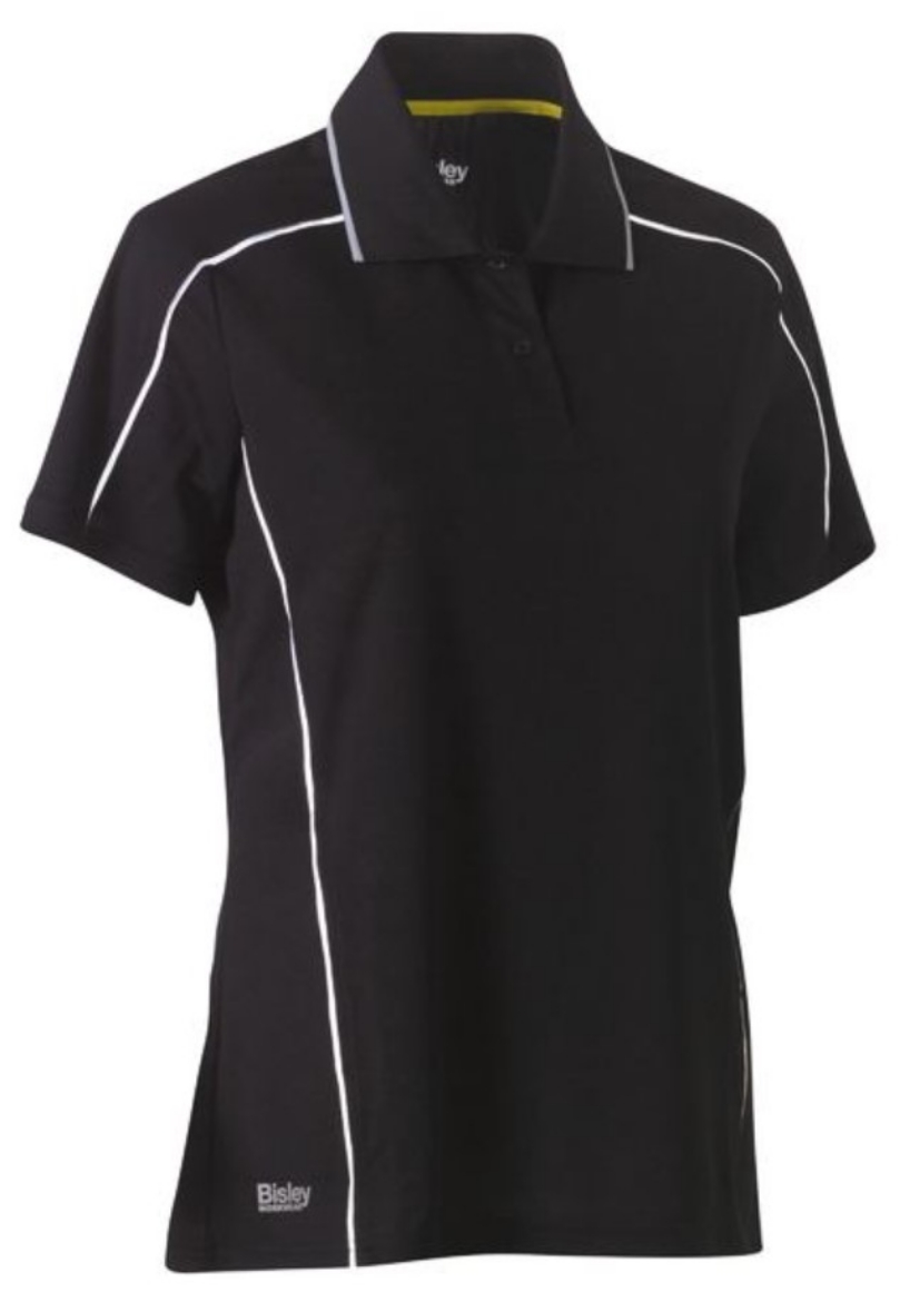 Picture of BISLEY Womens Cool Mesh Polo Shirt with Reflective Piping 140gsm S/S