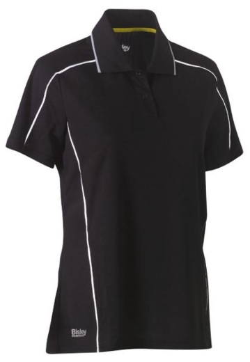 Picture of BISLEY Womens Cool Mesh Polo Shirt with Reflective Piping 140gsm S/S