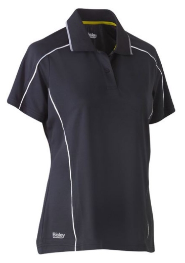Picture of BISLEY Womens Cool Mesh Polo Shirt with Reflective Piping 140gsm S/S