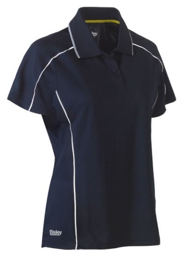Picture of BISLEY Womens Cool Mesh Polo Shirt with Reflective Piping 140gsm S/S