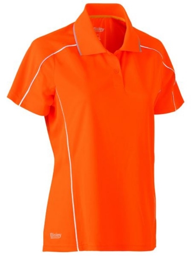 Picture of BISLEY Womens Cool Mesh Polo Shirt with Reflective Piping 140gsm S/S
