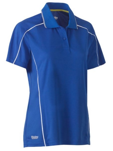 Picture of BISLEY Womens Cool Mesh Polo Shirt with Reflective Piping 140gsm S/S