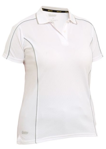 Picture of BISLEY Womens Cool Mesh Polo Shirt with Reflective Piping 140gsm S/S