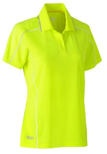 Picture of BISLEY Womens Cool Mesh Polo Shirt with Reflective Piping 140gsm S/S