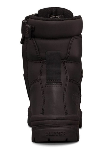 Picture of OLIVER AT45 Series Black 150mm Zip Side Lace Up Boot, Water Resistant Full Grain Leather, Fully Lined, Composite Toe Cap, Toe Scuff Protection