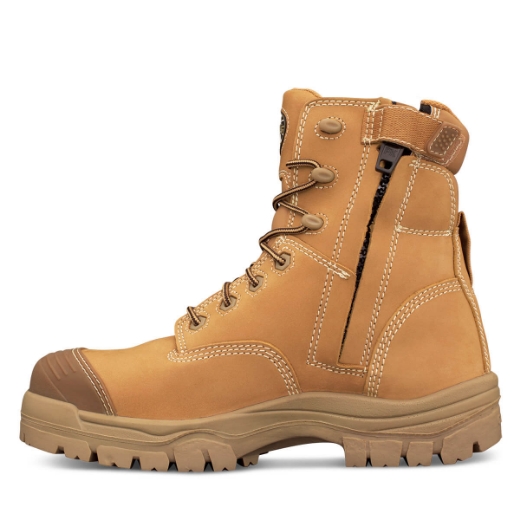 Picture of OLIVER AT45 Series Wheat 150mm Zip Side Lace Up Boot Water Resistant Nubuck Leather Fully Lined Composite Toe Cap Toe Scuff Protection
