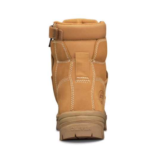 Picture of OLIVER AT45 Series Wheat 150mm Zip Side Lace Up Boot Water Resistant Nubuck Leather Fully Lined Composite Toe Cap Toe Scuff Protection