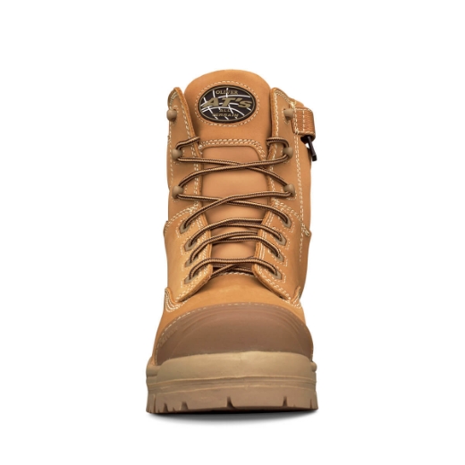 Picture of OLIVER AT45 Series Wheat 150mm Zip Side Lace Up Boot Water Resistant Nubuck Leather Fully Lined Composite Toe Cap Toe Scuff Protection