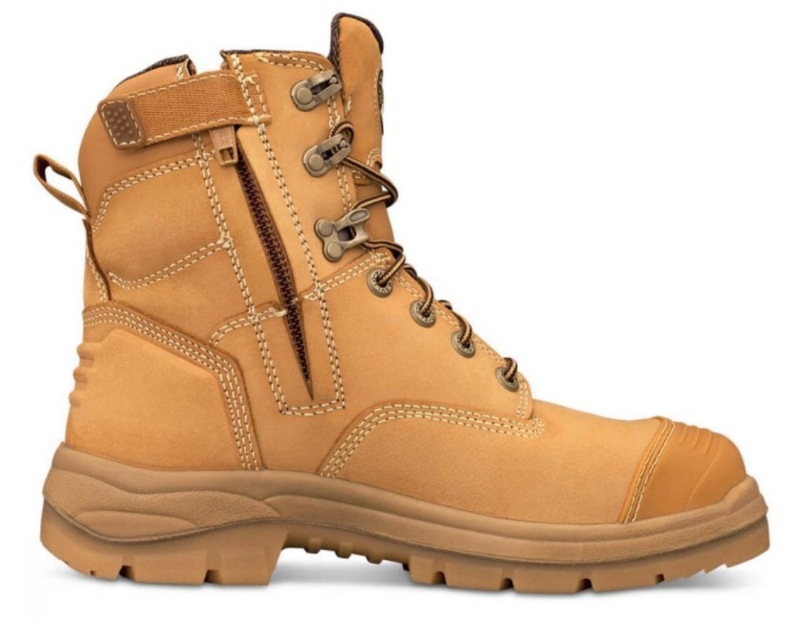 Picture of OLIVER AT55 Series Wheat 150mm Zip Side Lace Up Boot Water Resistant Nubuck Leather COOLstep Lining Lace Locking Device